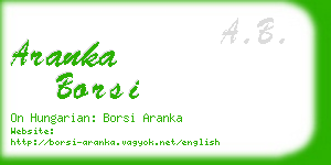 aranka borsi business card